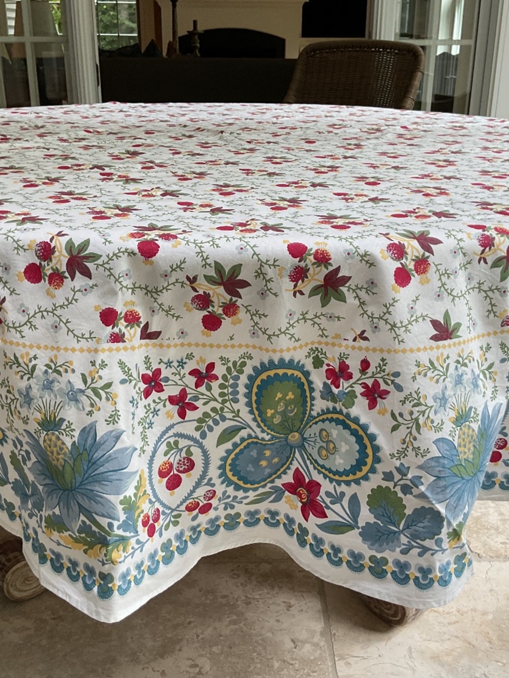 William Sonoma Provençal 90” round tablecloth